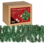 Idena Tannengirlande 100 LED warmwei&szlig; 5m f&uuml;r Innen & Au&szlig;en - Gr&uuml;n