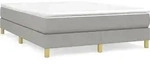 vidaXL Boxspringbettgestell Hellgrau 140x200 cm Stoff - Grau
