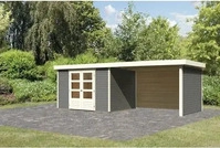 Karibu 9162, Karibu Gartenhaus Ger&auml;tehaus Askola 5 im Set mit Anbaudach 2,80 m