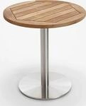 Niehoff - Runder Garten-Bistrotisch - Teak Teak recycelt Edelstahl geb&uuml;rstet