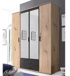 Pol Power Chicago Kleiderschrank Holzwerkstoff Melamin 4 T&uuml;ren 159x197x54 cm - Braun