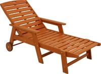DEGAMO Gartenliege RollenliegeBARDOLINO, Eukalyptus Holz, 5-fach verstellbar