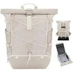 Reise-Rugzak 37L Rolltop Beige wasserdicht gro&szlig; - Beige