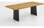 Niehoff Sitzm&ouml;bel Tree-Top Tisch Hohlwangengestell Eisen Schwarz ge&ouml;lt Platte 40mm