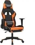 vidaXL Gaming-Stuhl mit Massage & Fu&szlig;st&uuml;tze Schwarz Orange Kunstleder - Orange