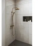 Duravit Duschsystem MinusFlow 354 mm mit Thermostat Bronze geb&uuml;rstet - Wei&szlig;