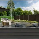 TeJe WOLLBACH WPC Lamellensteckzaun-Set ca. 175 x 180 cm Anthrazit inkl. Start- und