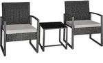 tectake&reg; Rattan Sitzgruppe Granada f&uuml;r 2 Personen - Hellgrau