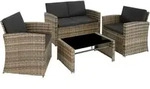 tectake&reg; Rattan Lounge Jesolo f&uuml;r 4 Personen widerstandsf&auml;hig - Dunkelgrau