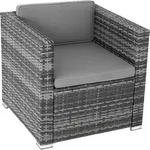 tectake&reg; Rattansessel Lignano widerstandsf&auml;hig 70 x 69 x 65cm - Grau