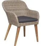 vidaXL Gartenst&uuml;hle mit Polstern 2 Stk. Poly Rattan Braun - Braun