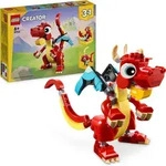 LEGO Creator 3in1 Roter Drache, Spielzeug mit 3 Tierfiguren inkl. Roter Drache, Fisch