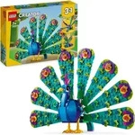 LEGO Creator 3in1 Exotischer Pfau, Set mit Spielzeug-Tieren, Pfau, Libelle und