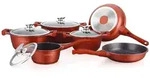 Royalty Line Premium Burgundy 10-teiliges Topfset, - Rot