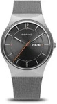Bering Herren Uhr Armbanduhr Classic - 11938-007DD Meshband - Silber/Grau