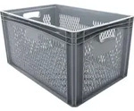 Eurobox 60 x 40 x 32 cm, 62 L, durchbrochen, grau - Grau