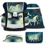 Belmil Classy Schulranzen Set 4-teilig mit Brustgurt - Sparkling Unicorn - Gr&uuml;n