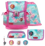Belmil Classy Plus Schulranzen Set 5-teilig mit Brustgurt - Aqua Rose - Blau