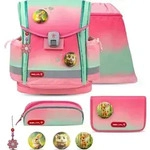 Belmil Classy Plus Schulranzen Set 5-teilig mit Brustgurt - Mint Rose Ombre - Rosa