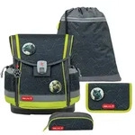 Belmil Classy Plus Schulranzen Set 5-teilig mit Brustgurt - Mountain Lime - Schwarz
