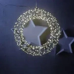 LED Kranz mit Drahtlichterkette - Lichterkranz mit 1200 warmwei&szlig;en LED - D:...