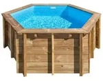 GRE Holzbecken rund Modell Lili 2 &Oslash; 280 x 107 cm, Komplettset - Blau