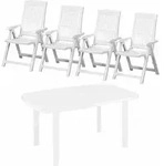 PROGARDEN Tampa+Faro SET 5tlg. wei&szlig; kunststoff N01349 - Wei&szlig;