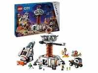 LEGO City Raumbasis mit Startrampe, Raumstation-Spielzeug mit Weltraum-Fahrzeug und