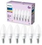 Philips Kerzenlampe 40W B35 E14 x6, 4,9 W, 40 W, E14, 470 lm, 15000 h, Warmwei&szlig;