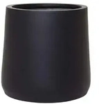 VIVANNO Blumentopf Fiberglas VEKRA Rund, Schwarz matt - 55x50 cm - Schwarz