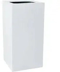 VIVANNO Pflanzk&uuml;bel Fiberglas BLOCK S&auml;ule, Wei&szlig; matt - 40x40x80 cm - Wei&szlig;