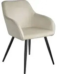 tectake&reg; Esszimmerstuhl Marilyn gepolstert, in Samtoptik 58 x 62 x 82 cm - Creme