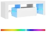 vidaXL TV-Schrank mit LED-Leuchten Wei&szlig; 120x35x40 cm - Wei&szlig;
