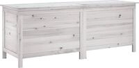 vidaXL Gartentruhe Wei&szlig; 150x50x56,5 cm Massivholz Tanne