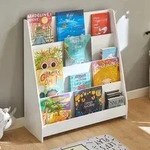 SoBuy B&uuml;cherregal Kinder Montessori Kinderregal mit 4 Ablagef&auml;chern Regal