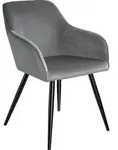 tectake&reg; Esszimmerstuhl Marilyn gepolstert, in Samtoptik 58 x 62 x 82 cm - Grau