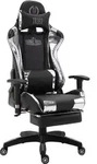 TPFLiving Racing B&uuml;rostuhl Turbine mit Fu&szlig;ablage glanz schwarz/wei&szlig; -