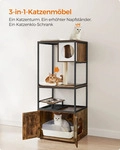 Feandrea Kratzbaum, mit Katzenklo-Schrank, erh&ouml;hter Napfst&auml;nder, waschbare Kissen