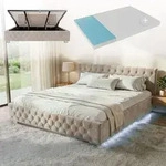 Juskys Polsterbett Nizza 180x200 cm mit Matratze - Bettgestell mit Lattenrost,