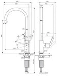 Ideal Standard BD411AA K&uuml;chenarmatur Gusto Ausld.204mm - Silber