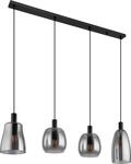 Globo Lighting H&auml;ngeleuchte Metall schwarz matt, Glas rauchfarben, Kabel PVC