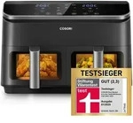 Cosori Dual Basket, Hei&szlig;luftfritteuse, 2 Kammern, 8,5 Liter XXL Airfryer, 8 in 1