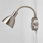 Lindby Modern Retro Wandleuchte Stahl / Silber / nickel matt inkl. Dimmer und Flexarm