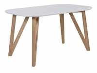 SalesFever Esstisch skandinavisches Design | Gestell Holz massive Eiche | Tischplatte