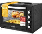 TZS First Austria - Mini Backofen mit Kochplatten 60L 3400W - Temperaturregelung bis