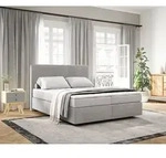 DELIFE Boxspringbett Dream-Well 160x200 cm Cord Silbergrau mit