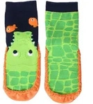 Playshoes Uni Kinder H&uuml;ttenschuh Hausschuh, Marine Gr&uuml;n Krokodil, 18/19 EU -...
