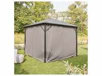HOME DELUXE - Vorhänge LED Solar Pavillon AZUR - Farbe Grau - 100% Polyester -...