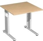 Geram&ouml;bel Schreibtisch h&ouml;henverstellbar, 800x800x680-820, Buche/Silber, S-617101-BS