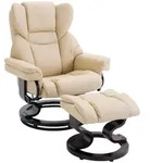 HOMCOM Relaxsessel mit Hocker drehbarer Ruhesessel TV-Sessel mit Liegefunktion -